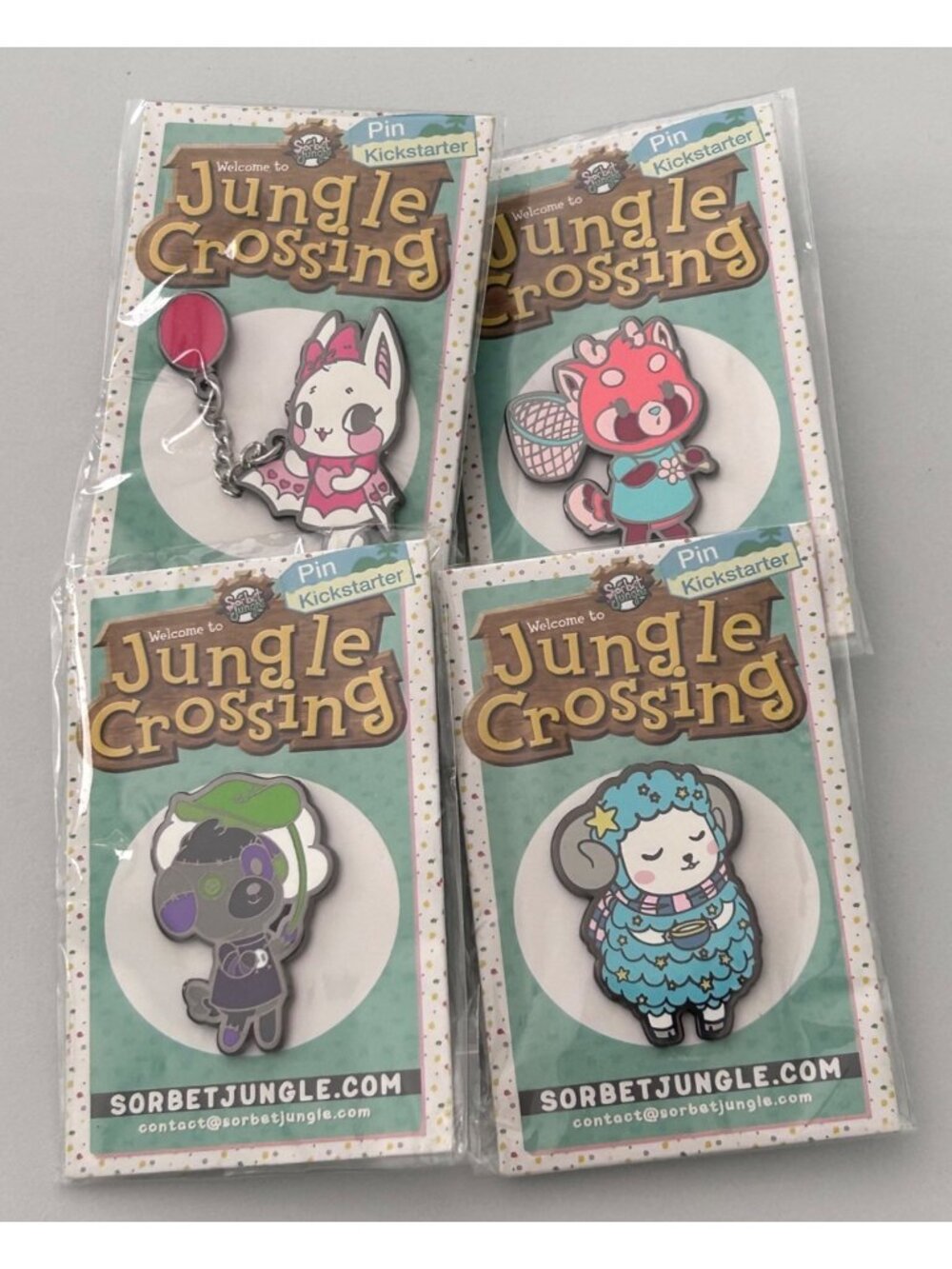Sorbet Jungle Crossing Enamel Pin Set Of 4 Sorbet Jungle Animal